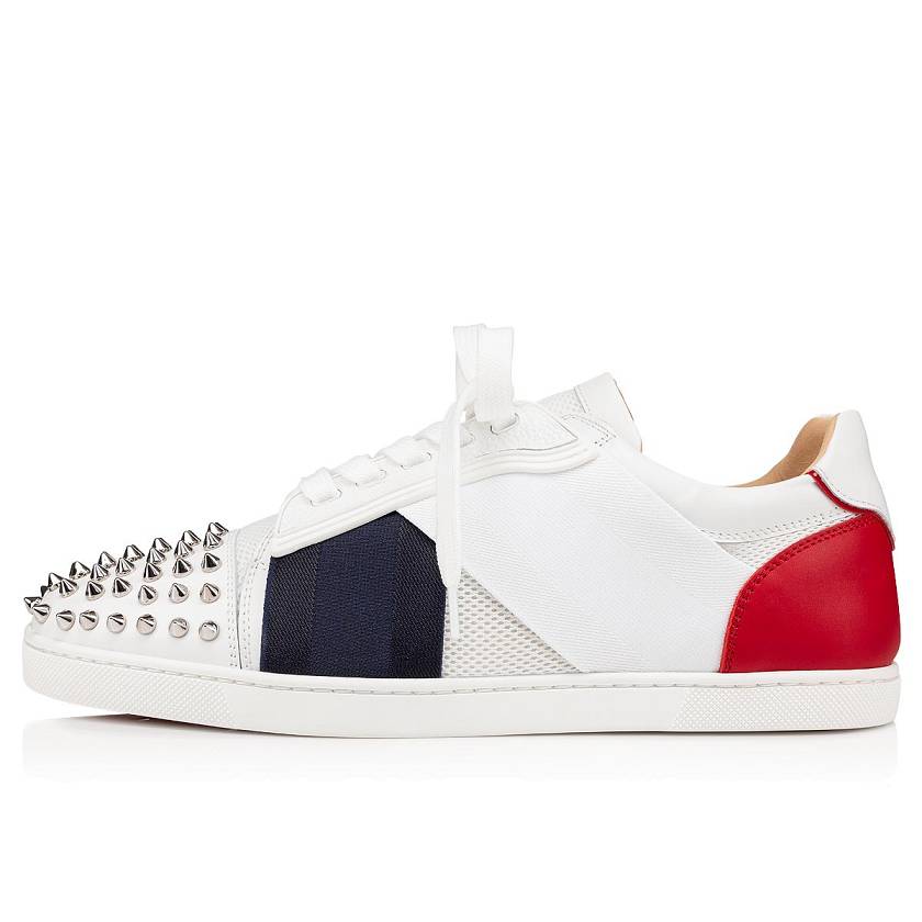 Women's Christian Louboutin Elastikid Spikes Donna Leather Low Top Sneakers - Version Multi [5170-489]